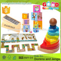 Niños de alta calidad Dominos y Jenga Toy Set Jenga de madera y Domino para la venta